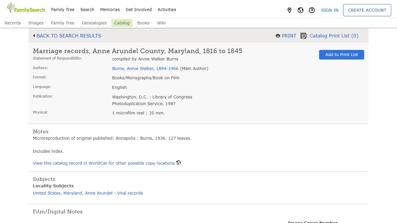 Marriage records, Anne Arundel County, Maryland, 1816 to 1845